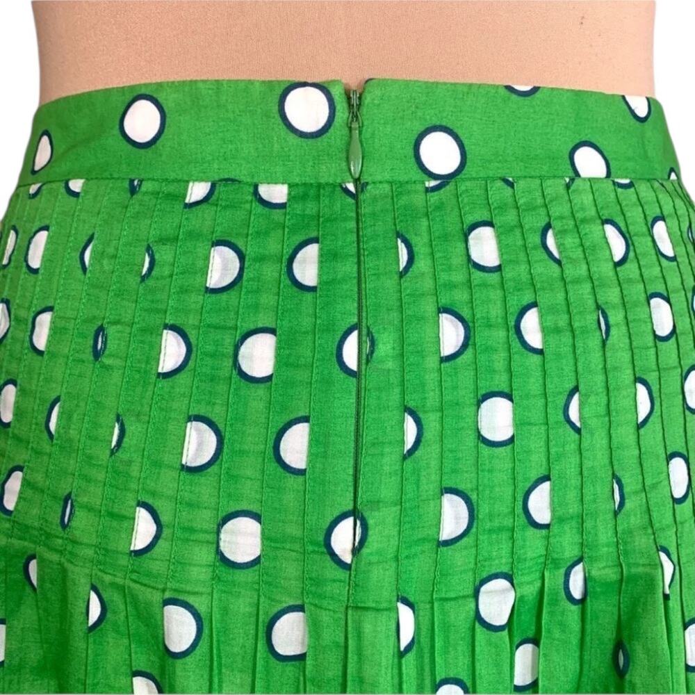 J Crew Green Polka Dot Flowing Midi Skirt Petite Cotton A Line Retro Preppy - Picture 8 of 10
